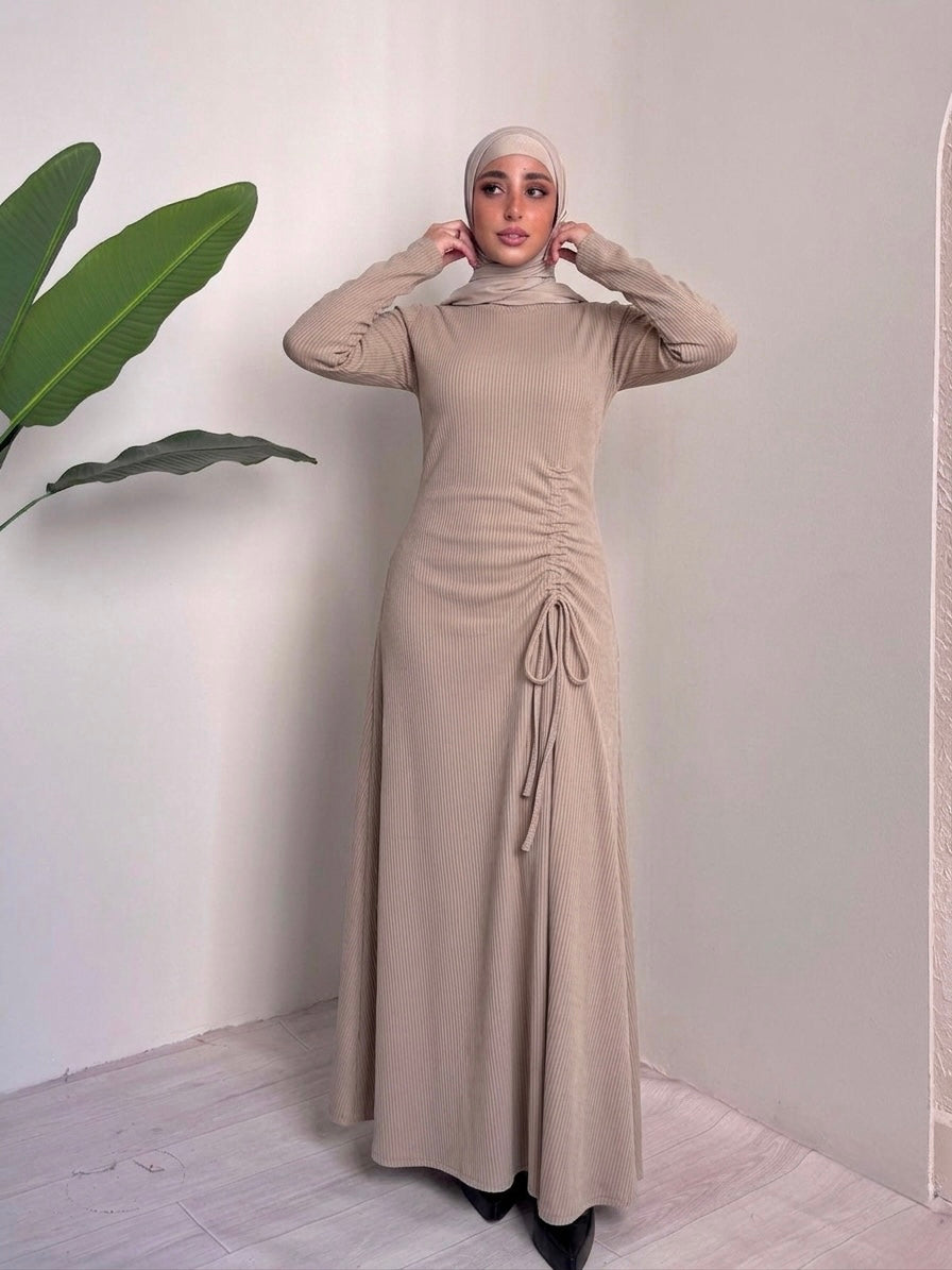 Thick Rib Ruffled Dress – Made in Shahin