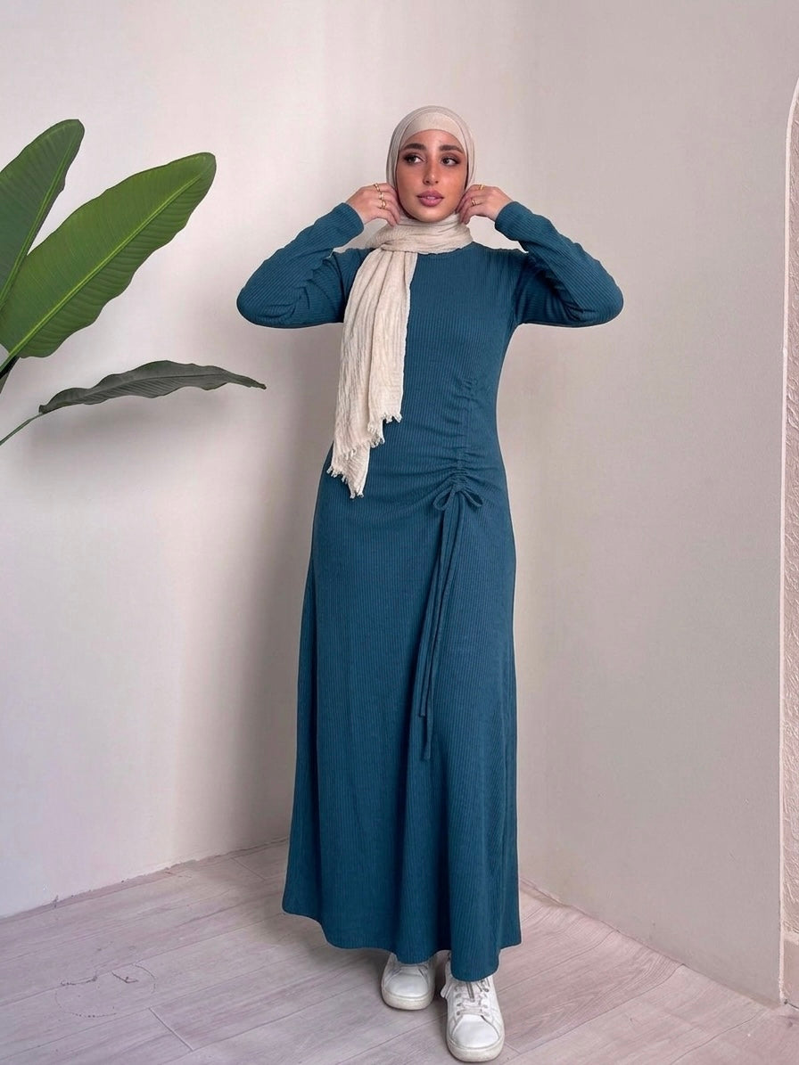 Thick Rib Ruffled Dress – Made in Shahin