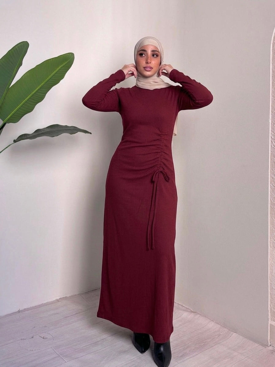 Thick Rib Ruffled Dress – Made in Shahin