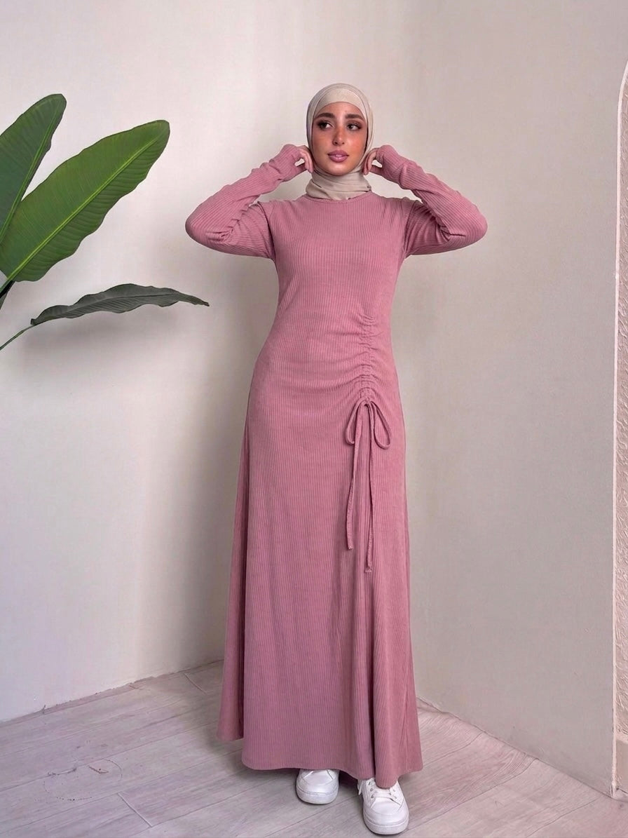 Thick Rib Ruffled Dress – Made in Shahin