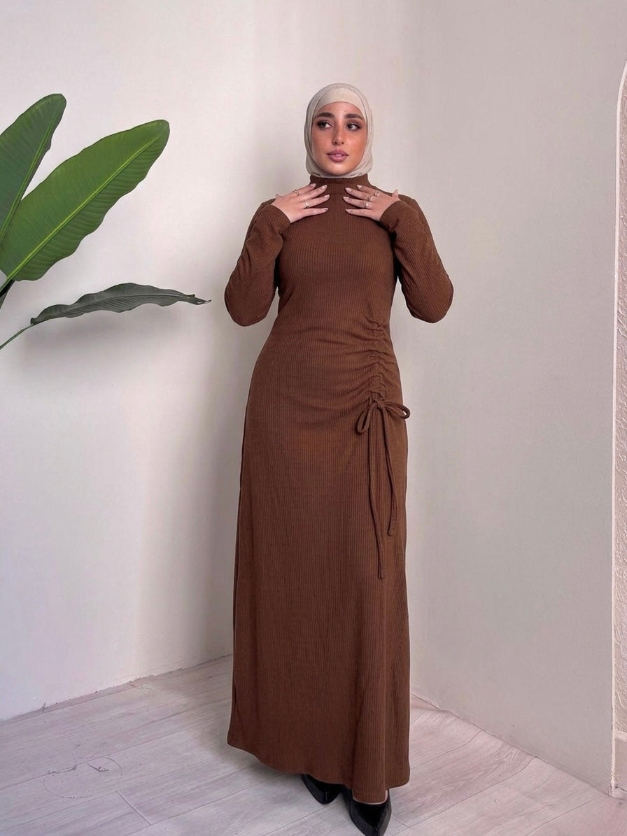 Thick Rib Ruffled Dress – Made in Shahin