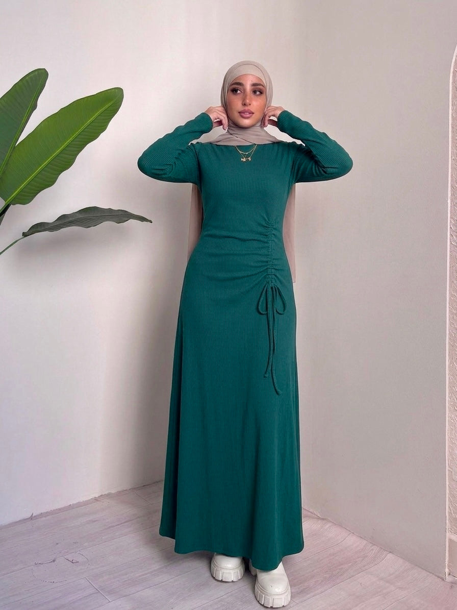 Thick Rib Ruffled Dress – Made in Shahin