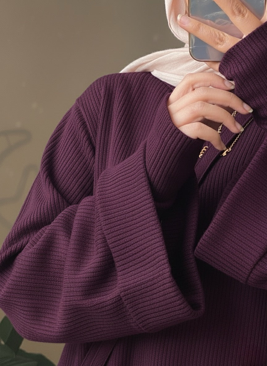 Tricot Rib Long Pullover – Made in Shahin