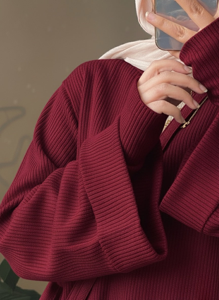 Tricot Rib Long Pullover – Made in Shahin