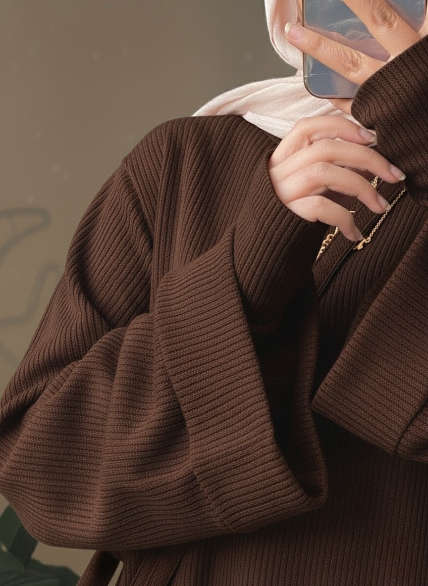 Tricot Rib Long Pullover – Made in Shahin