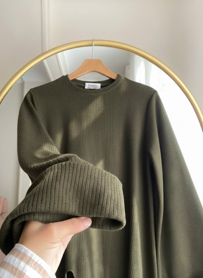 Tricot Rib Long Pullover – Made in Shahin