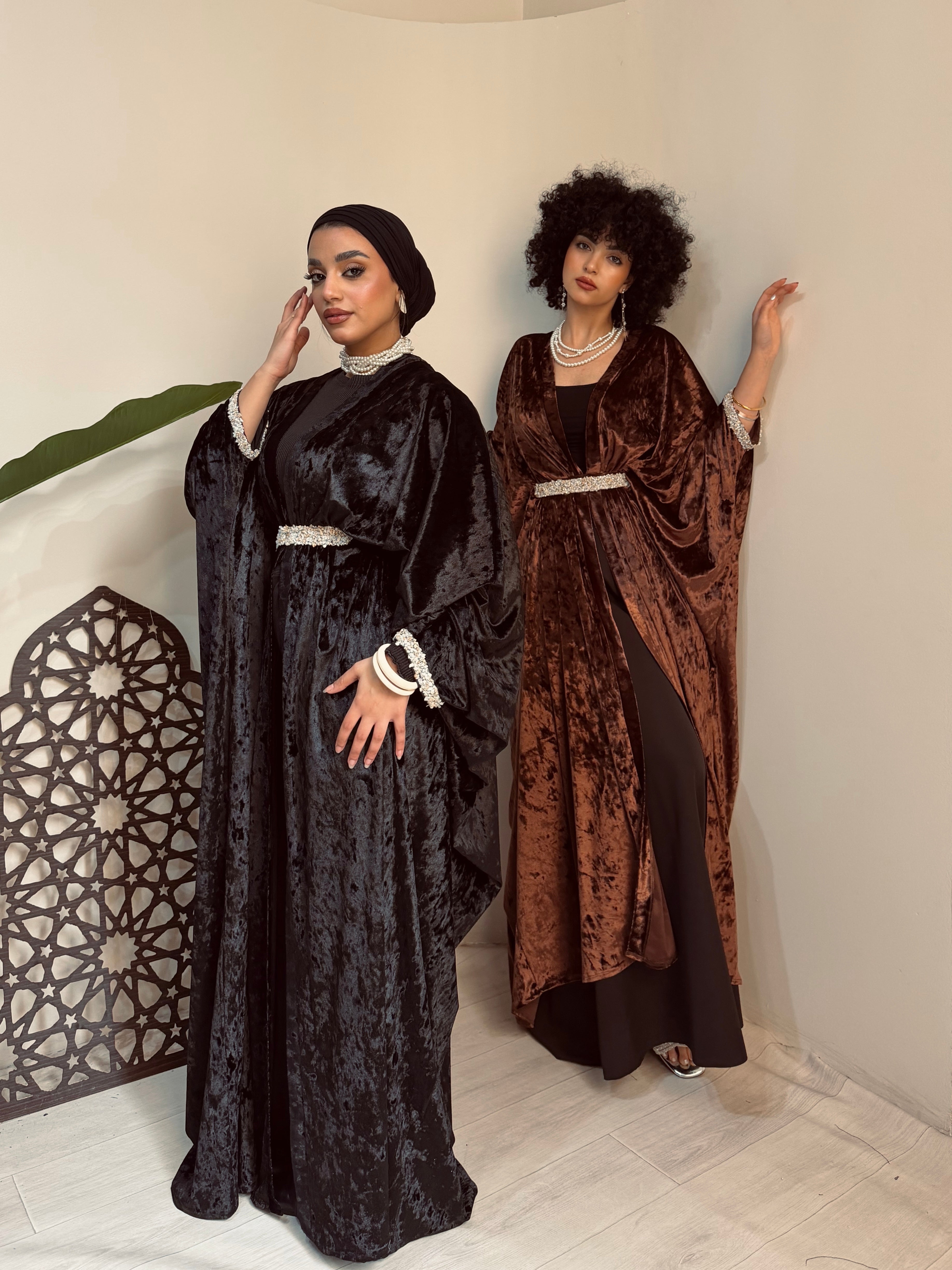 Open Butterfly Velvet Abaya – Made in Shahin