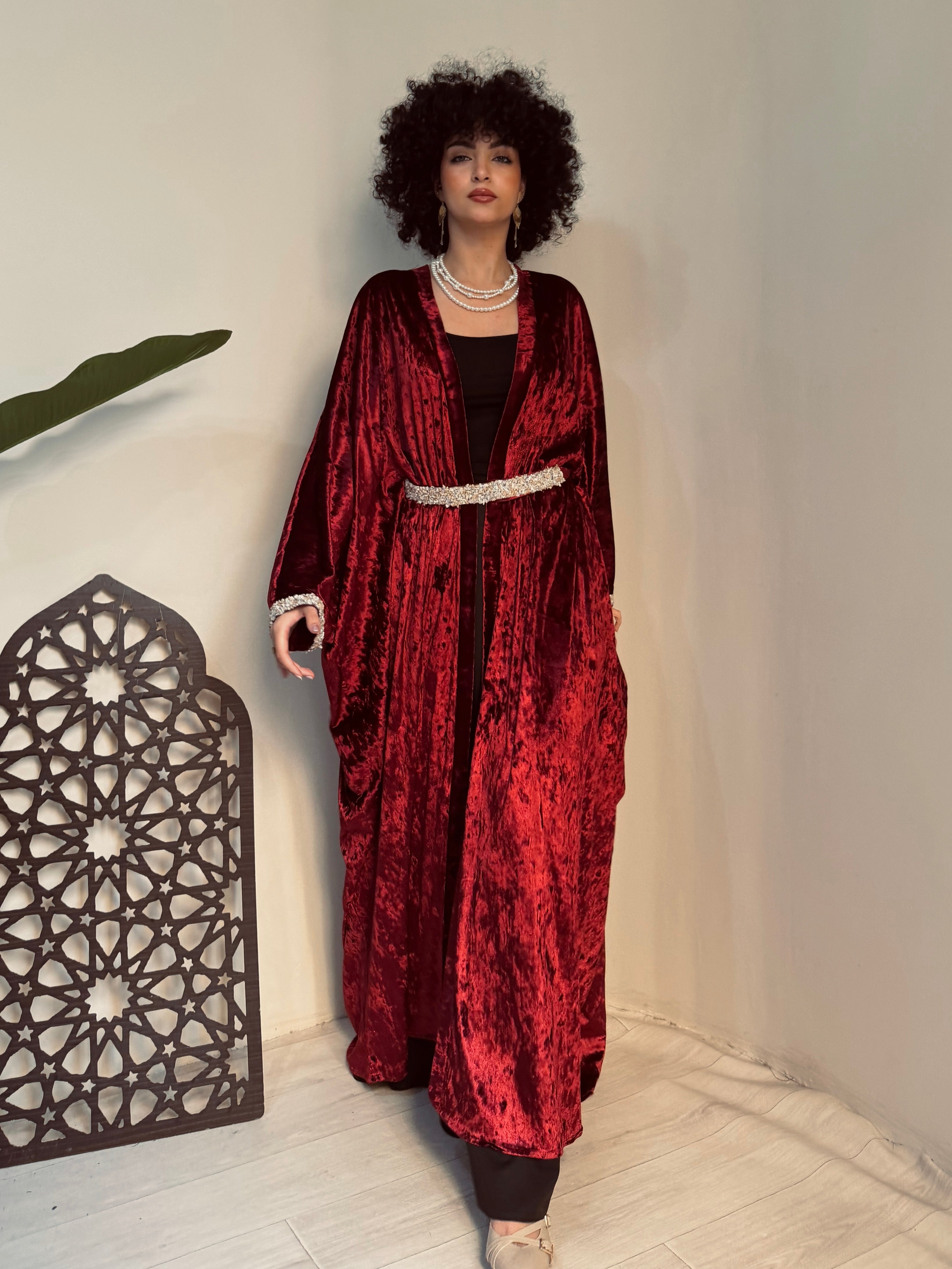 Open Butterfly Velvet Abaya – Made in Shahin