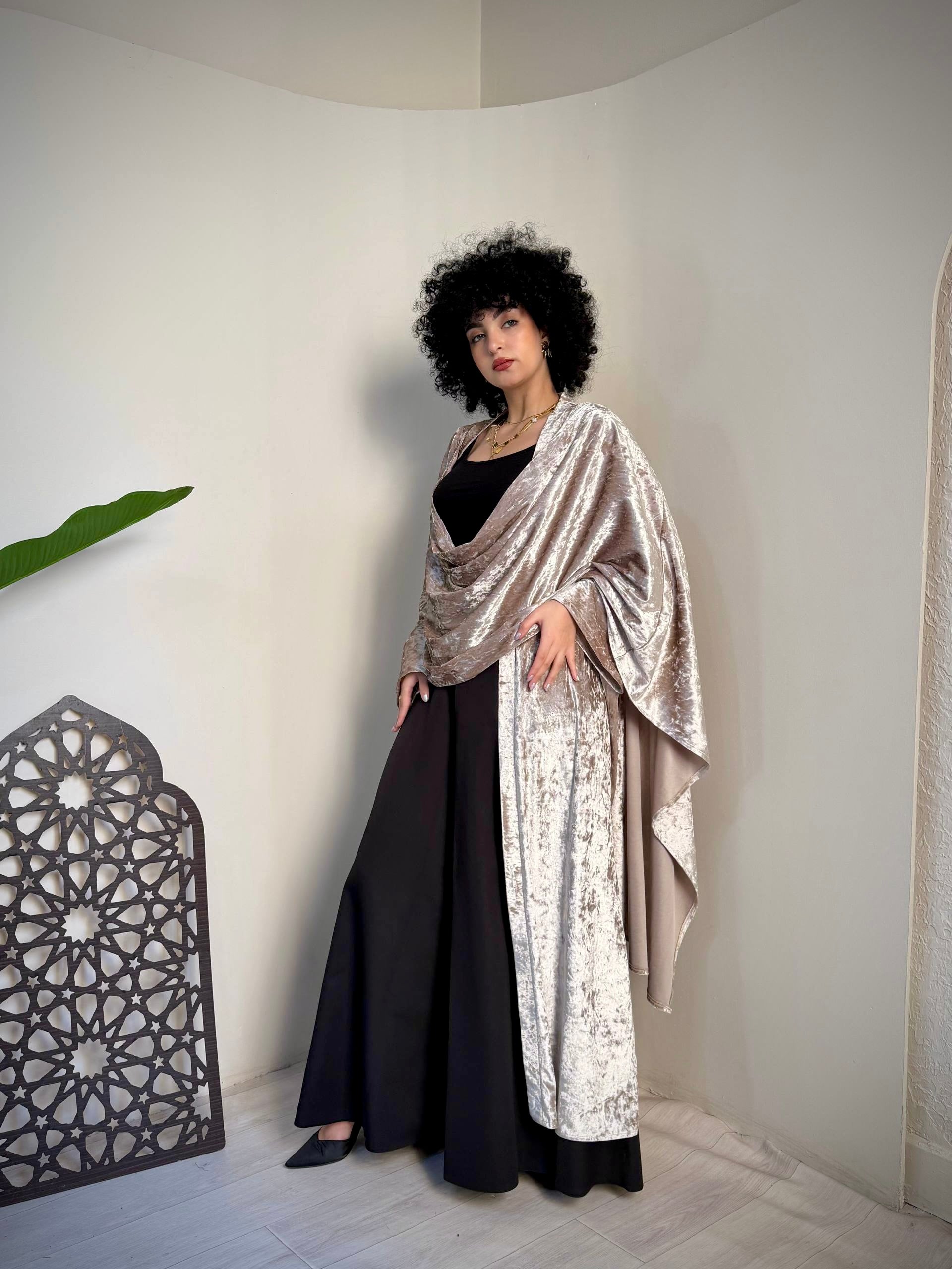 Velvet Shawl Cardigan – Made in Shahin